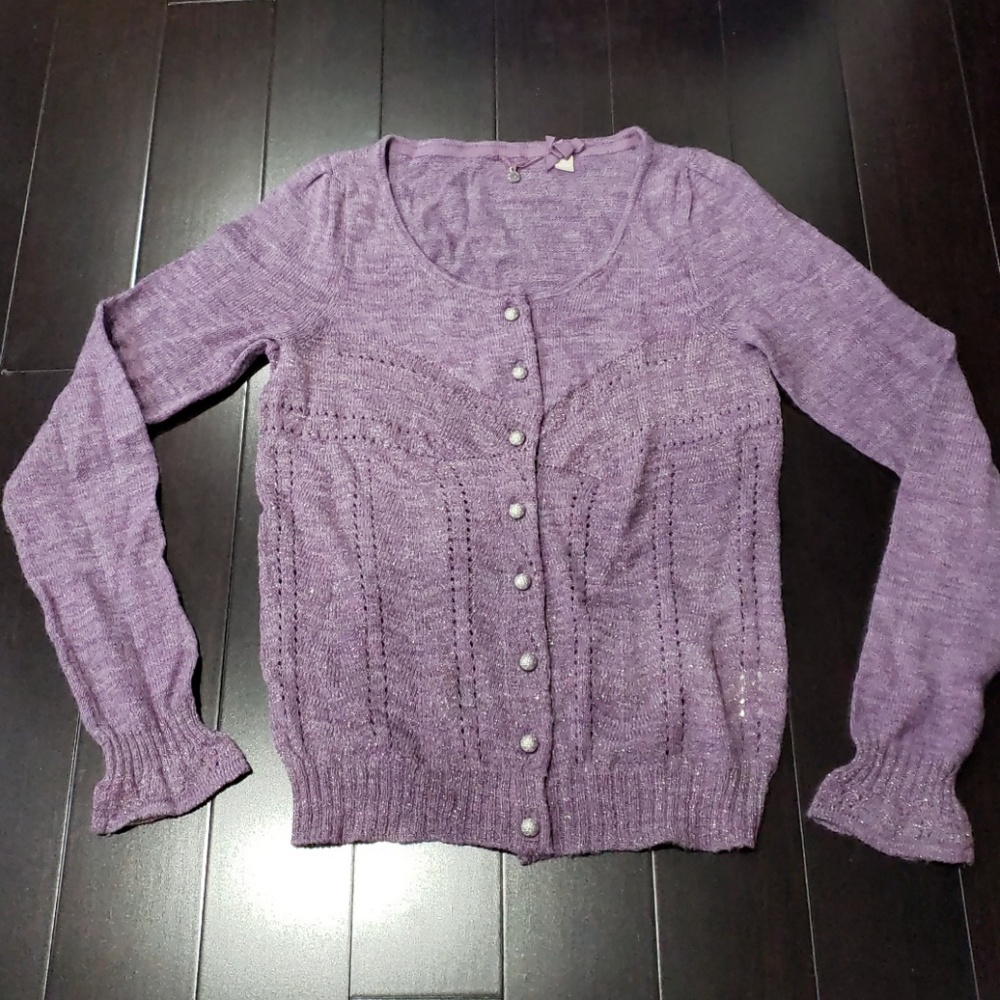 Sale sale sale! Anthro Purple Shimmer Cardigan